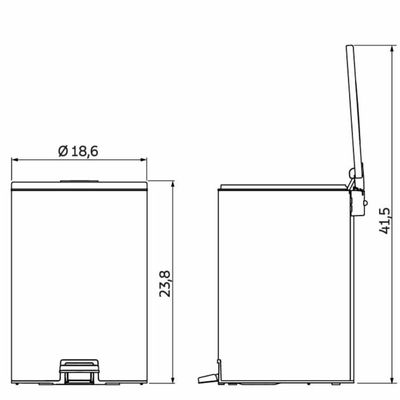 Lixeira com Pedal 3L Tramontina Loop Aço Inox e Balde Interno Cozinha Escritório Lavabo