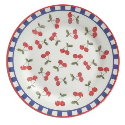 Prato de Sobremesa de Cerâmica Donna Jardim de Cerejas 18cm 12 Unidades - Biona 149874