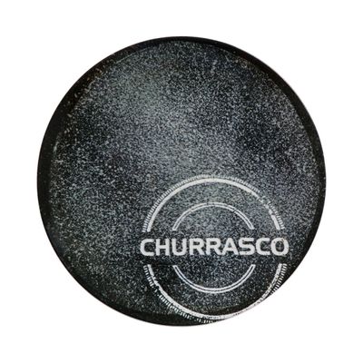 Prato Raso Tramontina Churrasco Carbon em Porcelana Decorada 25 cm
