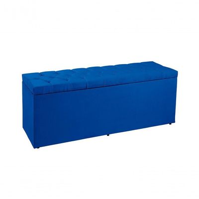 Recamier Baú 1,60m Madrid Suede Azul Marinho