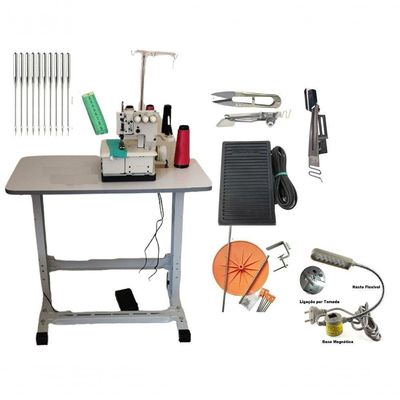 Maquina Costura Galoneira 3 Agulhas 220v + Kit 16 Acessórios 220V