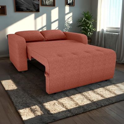 Sofa Cama 2 Lugares 138 Cm Amora Tecido Pompeia G500 Milani Store Terracota