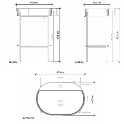 Gabinete De Banheiro 60x40cm Di Monaco Branco Standard