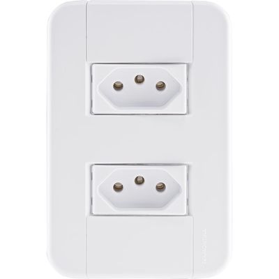 Conjunto 4x2 com 2 Tomadas 2P+T 10 A 250 V Tramontina Tablet Branco