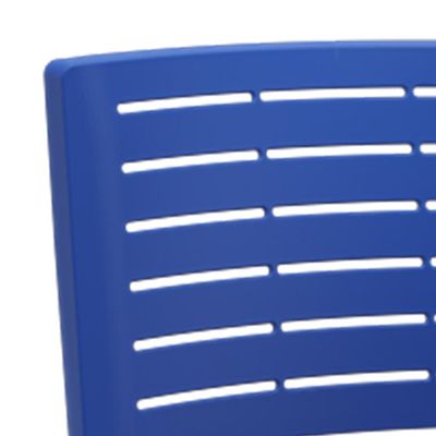 Cadeira Empilhável Fixa Escritório Multiuso Base Preta Kimi P03 Azul - Lyam Decor