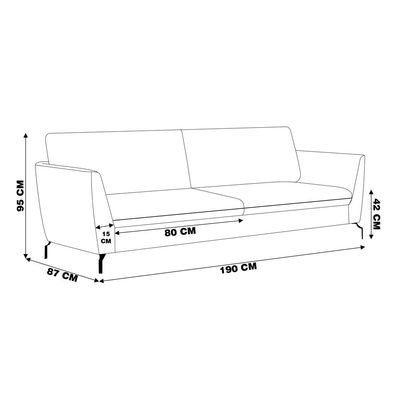 Sofá Decorativo Sala de Estar 190cm Olívia Suede Cinza - Gran Belo