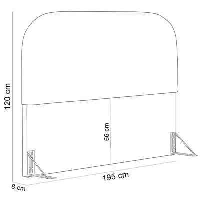 Cabeceira Cama Box King 195cm Orgânica Lanna W01 Suede Rosê - Lyam Decor