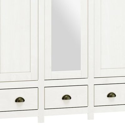 Guarda Roupa Casal 10 Portas Com Espelho e Maleiro Mazzaro F06 Branco Freijó - Lyam Decor