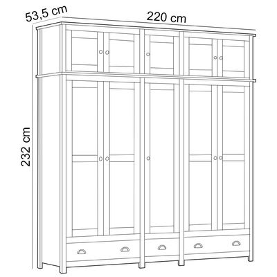 Guarda Roupa Casal 10 Portas Com Espelho e Maleiro Mazzaro F06 Branco Freijó - Lyam Decor