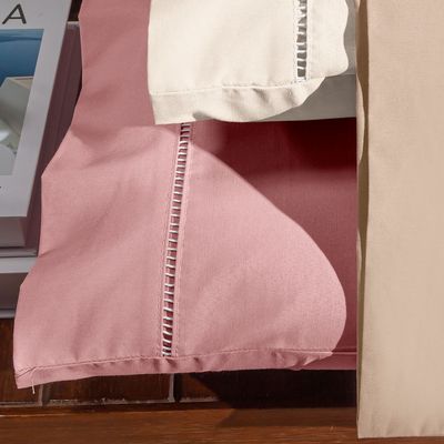 Par de Fronhas 70cm x 50cm 2 Peças Paris  Percal 150 Fios 100% Algodão - Rosê