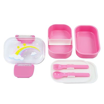 Kit Lancheira Térmica, Pote Marmita 400ml E Garrafa 460ml Infantil Piccolino Rosa