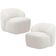Kit 02 Poltronas Decorativa Fixa Orgânica Para Sala Living Barolo L06 Bouclê Branco - Gtdnexxus