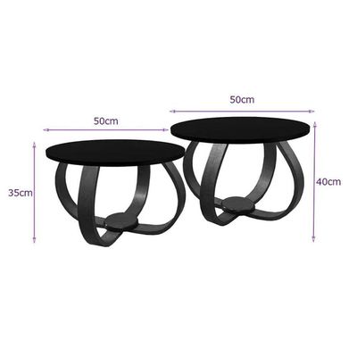 Conjunto Mesa De Centro E Lateral Pés Cebola Branco Branco
