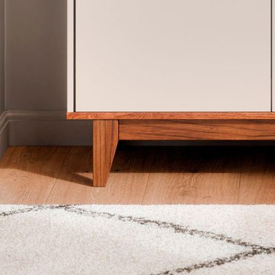 Buffet 02 Portas Sem Gaveta Flow Off White Com Freijo