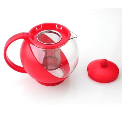Bule Cha Cafe Com Infusor Chaleira De Vidro 1250ml Cafeteira Inox Jarra Suco Filtro Coador Grande