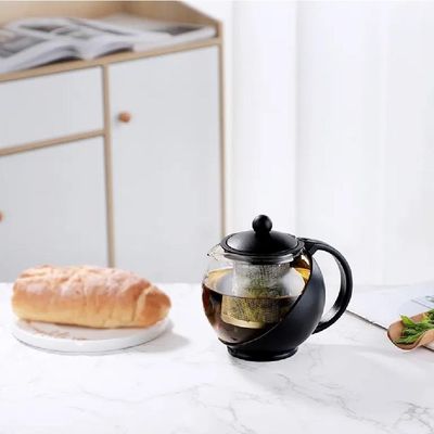 Bule Cha Cafe Com Infusor Chaleira De Vidro 1250ml Cafeteira Inox Jarra Suco Filtro Coador Grande