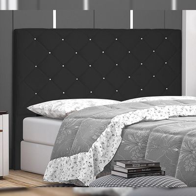 Cabeceira Decorativa King Size 1,95M Tàzio Suede Preto - Gran Belo