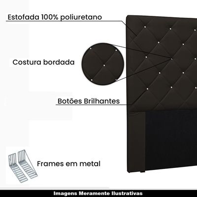 Cabeceira Decorativa King Size 1,95M Tàzio PU Marrom - Gran Belo