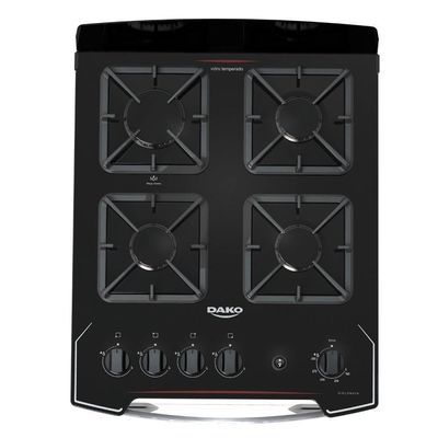 Fogão 4 Bocas Preto Com Mesa De Vidro Dako Diplomata Bivolt