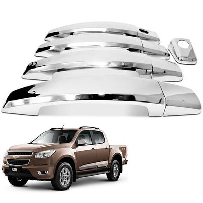 Kit Aplique Cromado Maçaneta Retrovisor Chevrolet S10 2021