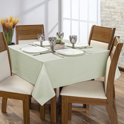 Toalha de Mesa 4 Lugares Térmica Impermeável 1,40 m x 1,40 m 100% Policloreto de Vinila - Bege