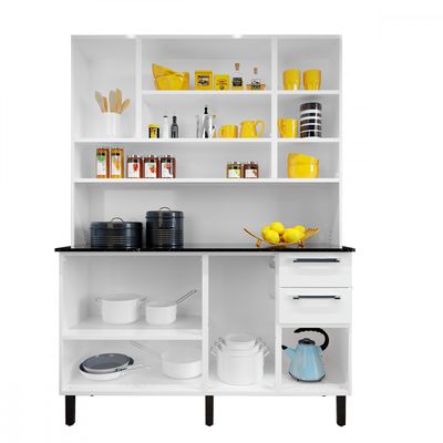 Cozinha Compacta Itatiaia Florença 140 em Aço 8 Portas 2 Gavetas Branco