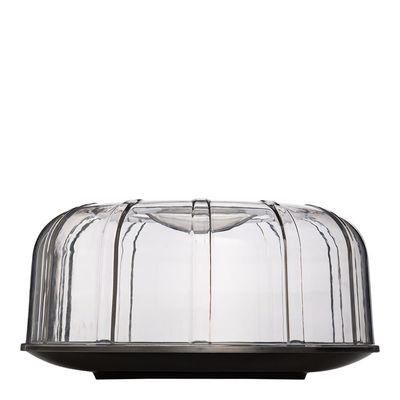 Boleira Elegance Redonda Com Tampa 30cm Preta em Policarbonato