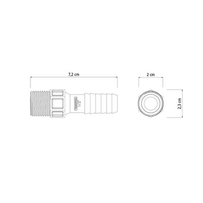 Adaptador Com Rosca Externa Em Pebd De 1/2 Tramontina