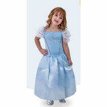 Fantasia Infantil Princesa Cristal Blue - Tam. M(4 a 6 anos) - Anjo Fantasias
