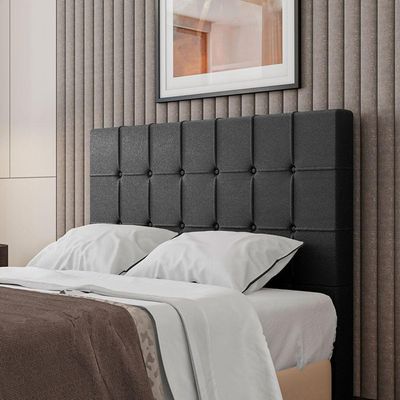 Cabeceira Estofada Queen 160 Cm Turmalina Corino Preto