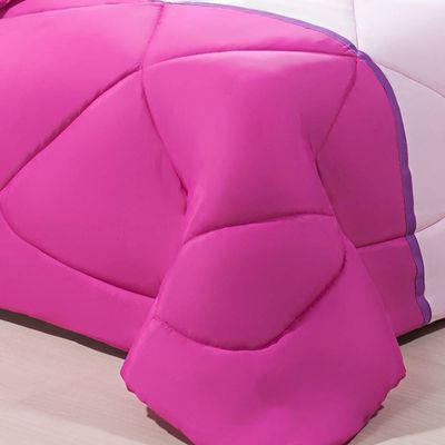 Enxoval Edredom + Jogo De Cama Queen Aconchego Premium 06 Peças - Pink/ Rosa Bebe