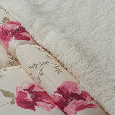 Coberdrom Sherpa/Percal 180 Fios Estampado King Gran Moratta 01 Peça - Floral Rose