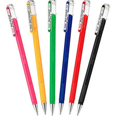 Kit Caneta Gel Mattehop Ponta 1.0mm 6 Cores - PENTEL