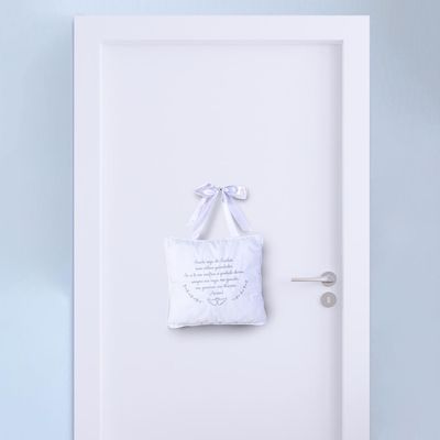 Almofada De Oração Bebês Bordada Rosa Papi 22Cm X 26Cm