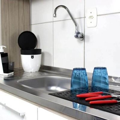 Conjunto Dispenser Porta Detergente e Grade Protetora de Pia Smart S Crippa Bancada Cozinha