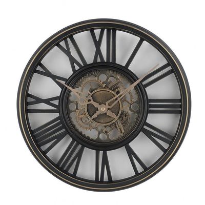 Relógio Parede Vintage Decorativo, Rústico, Números Romanos, 30cm, Estilo Madeira, Casa, Sala