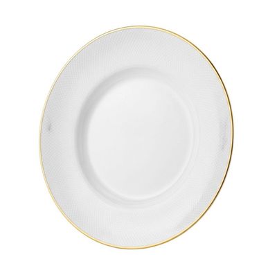 Sousplat em Cristal Wolff Thin Edge 32,5cm Dourado Mesa Posta de Luxo e Requinte