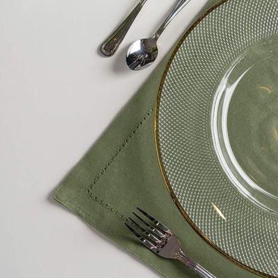 Sousplat em Cristal Wolff Thin Edge 32,5cm Dourado Mesa Posta de Luxo e Requinte