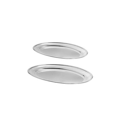 Travessa Bandeja Oval Rasa Aço Inox Buffet Restaurante 20cm e 30cm