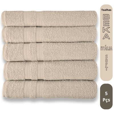 Kit 5 Toalhas Super Grossa e Felpuda 80x150cm Camurça  Beka