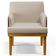 Kit 04 Poltronas Decorativas Base Mel Beatriz W01 Linho Bege Couríssimo Marrom - Lyam Decor