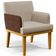 Kit 04 Poltronas Decorativas Base Mel Beatriz W01 Linho Bege Couríssimo Marrom - Lyam Decor