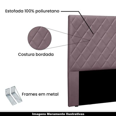 Cabeceira Decorativa King Size 1,95M Baelon Veludo Uva - Gran Belo