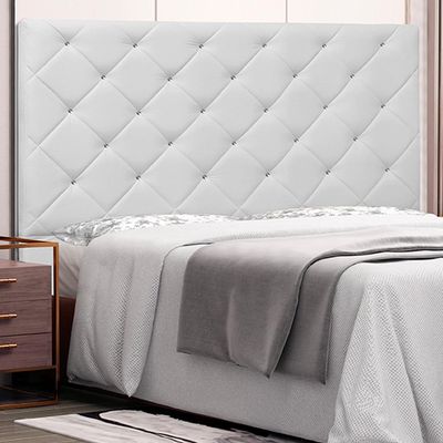 Cabeceira Decorativa King Size 1,95M Tàzio PU Branco - Gran Belo