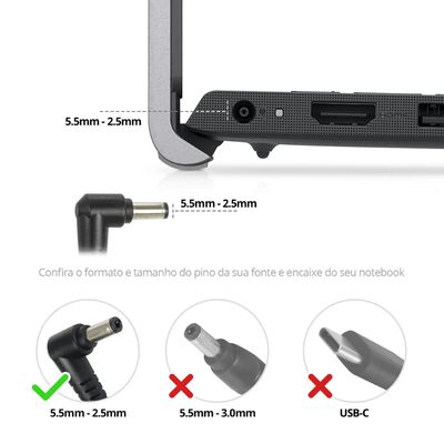 Fonte Carregador Notebook BB20-19V-230W Asus Acer Lenovo