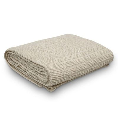 Manta Decorativa Para Sofá Tricot Golden 1,20m X 1,50m 100% Algodão Natural