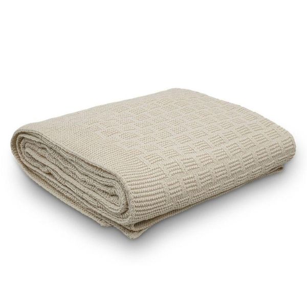 Manta Decorativa Para Sofá Tricot Golden 1,20m X 1,50m 100% Algodão Natural