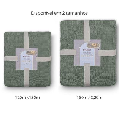 Manta Decorativa Para Sofá Tricot Golden 1,20m X 1,50m 100% Algodão Natural