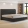 Cama King Baú Flutuante Com Cabeceira 195cm Spazio S04 Couríssimo Preto - Lyam Decor