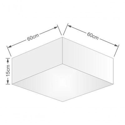 Plafon Quadrado Md-3052 Cúpula Em Tecido 15/60x60cm Algodão Crú - Bivolt